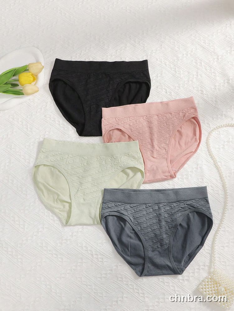 Custom Black Cable-Texture Seamless Hipster Panties 4-Pack – Wholesale Direct from Factory 6