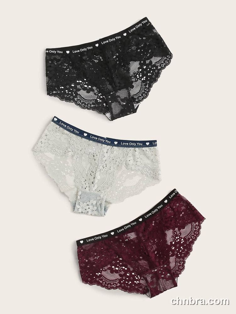Black Floral Lace Hipster Panties 3-Pack – Factory Wholesale, Everyday Wear