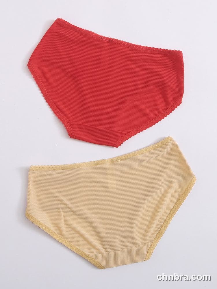 Red Ribbed Cotton Hipster Panties 2-Pack – Bulk Wholesale, Lingerie Supplier 2