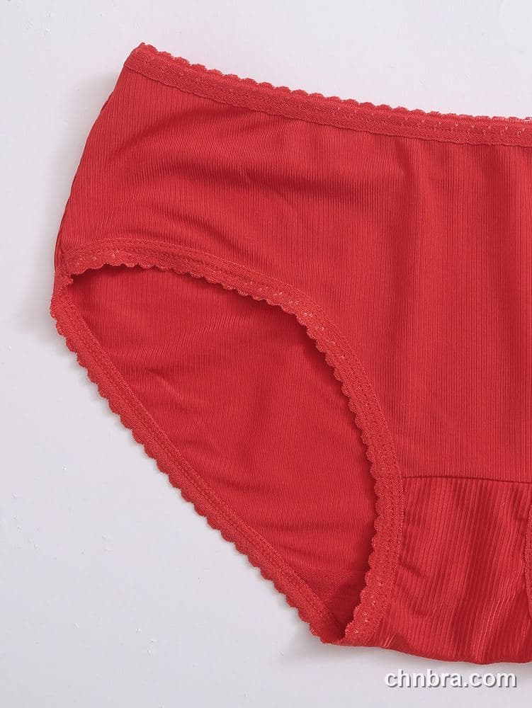 Red Ribbed Cotton Hipster Panties 2-Pack – Bulk Wholesale, Lingerie Supplier 5