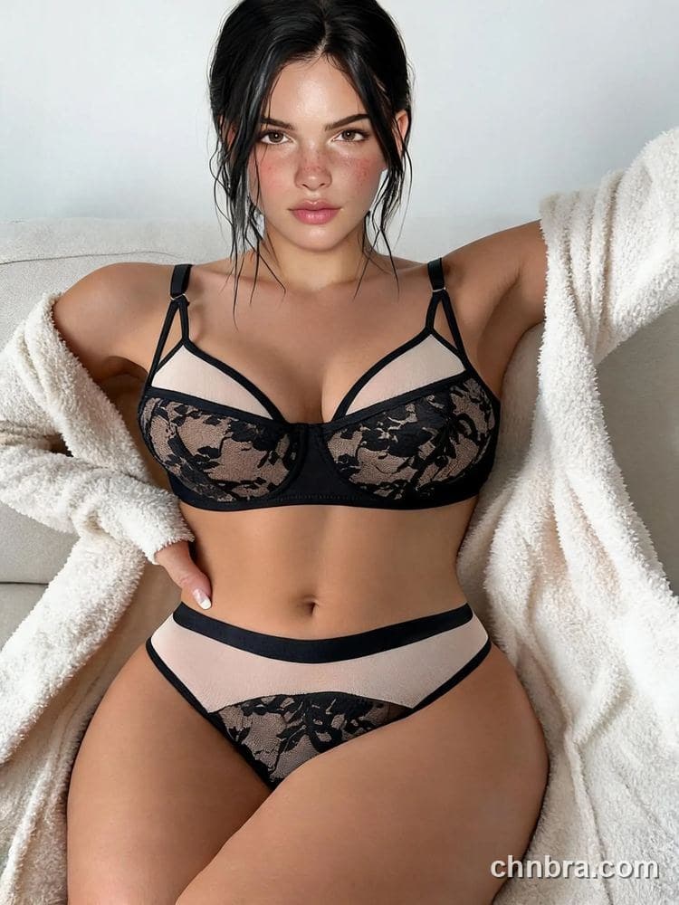 Women Lace Bra & Thong Panty Underwear Set – OEM / ODM Manufacturer 4