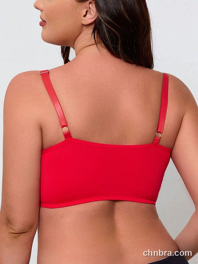 DesireSculpt Plus Size Red Eyelash Lace Bralette – Factory Wholesale 6