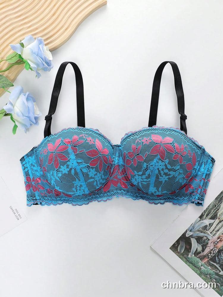 Plus Size Floral Lace Balconette Bra – Wholesale Lingerie Manufacturing Factory