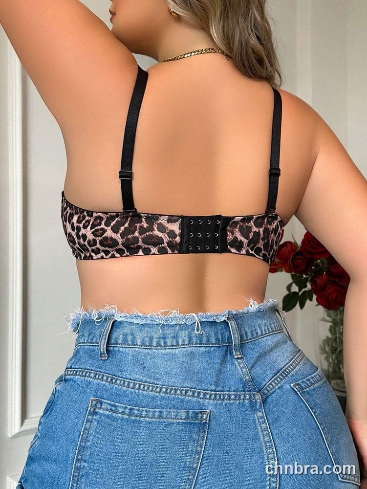 Custom Plus Size Leopard Cups with Lace Trim Bra – Wholesale Direct from Factory 2