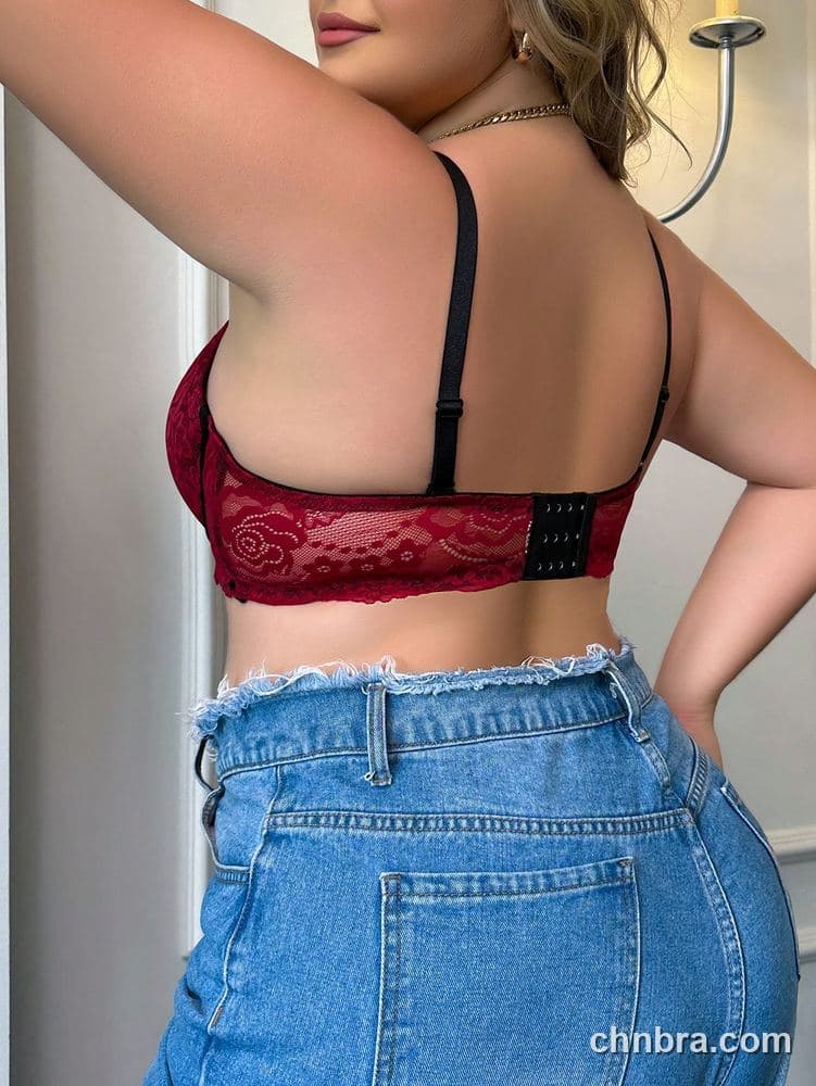 Plus Size Red Rose Lace Underwire Bra – OEM / ODM Lingerie Manufacturer 2