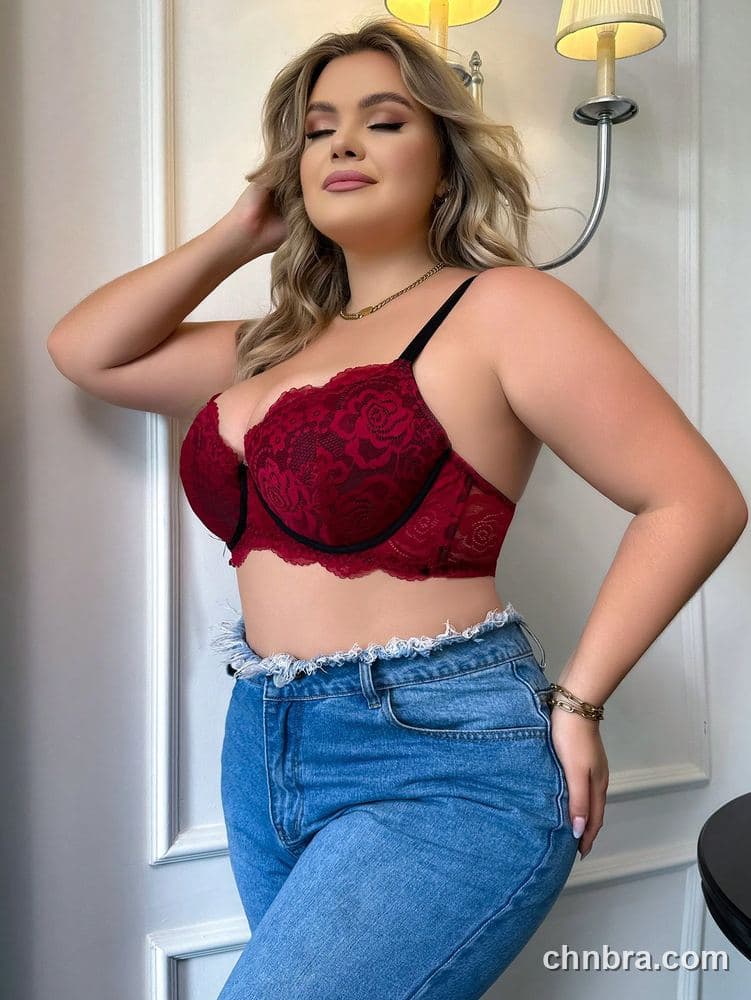 Plus Size Red Rose Lace Underwire Bra – OEM / ODM Lingerie Manufacturer 3