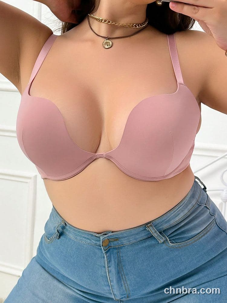 DesireSculpt Plus Size Nude Low-Back Convertible Push-Up Bra – Factory Wholesale 15
