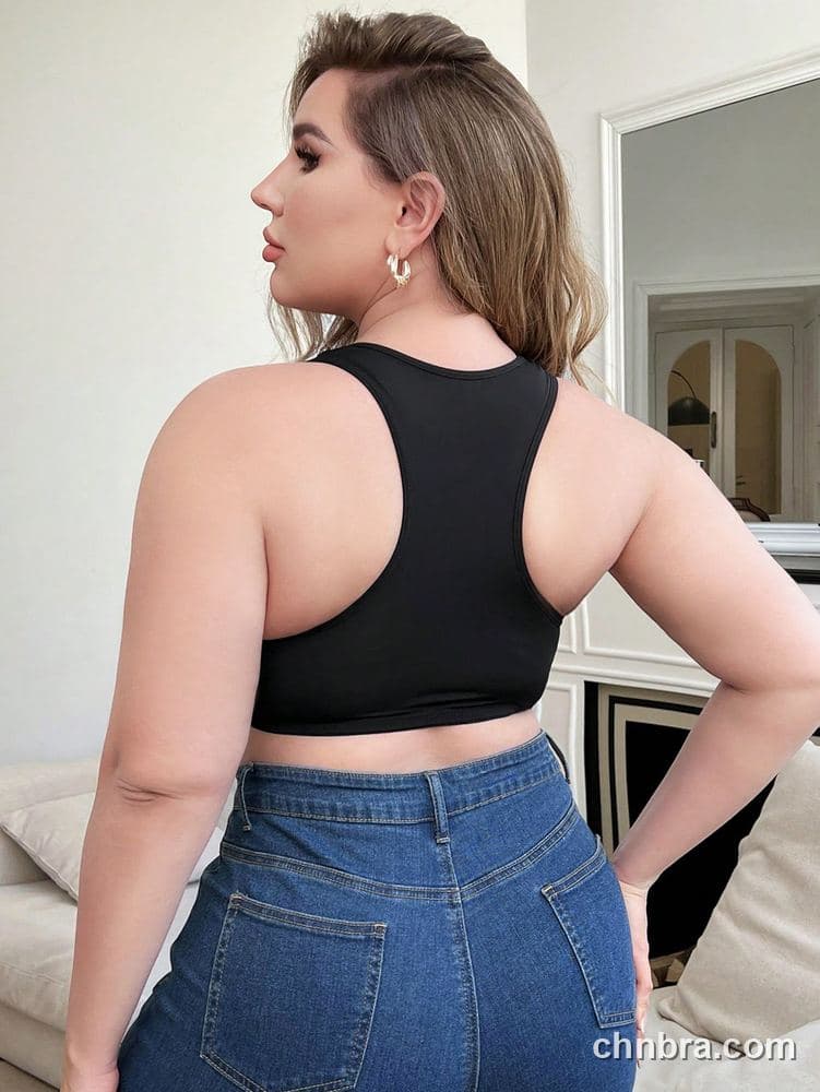 Plus Size Black Front-Closure Lace V-Neck Bra – Bulk Wholesale, Lingerie Supplier 2