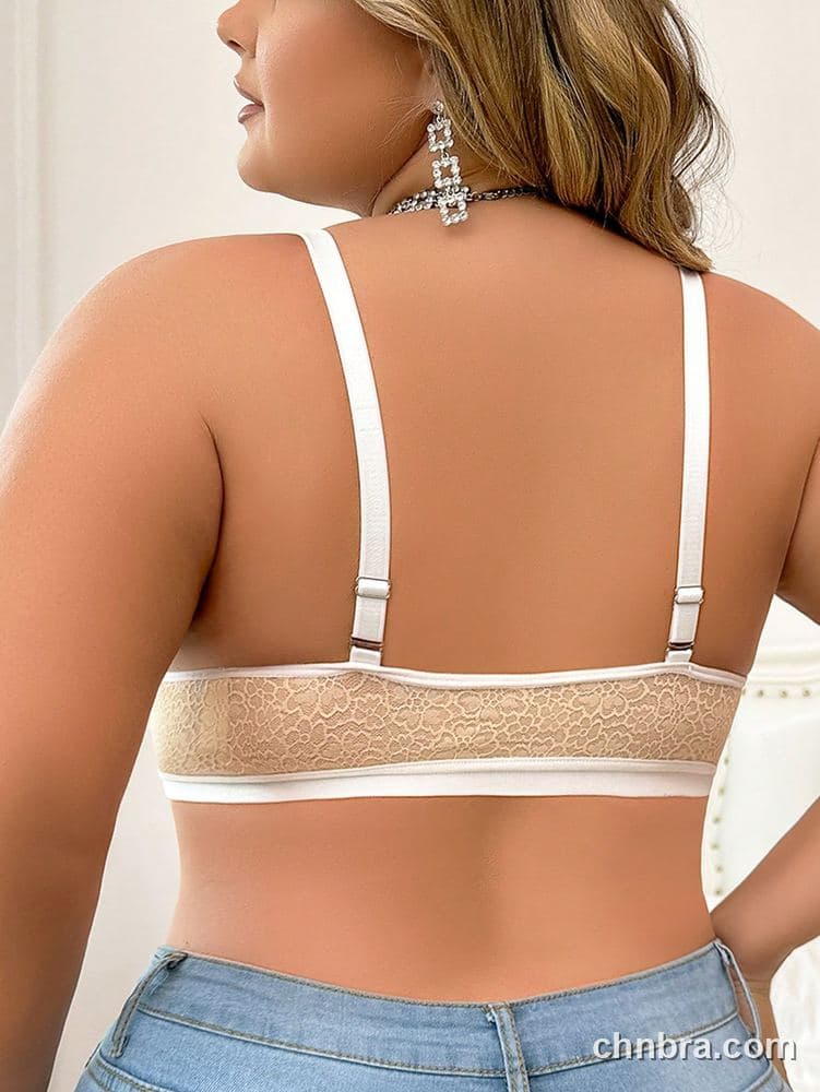 Plus Size Nude Sheer Lace Triangle Bra – Bulk Wholesale, Lingerie Supplier 2