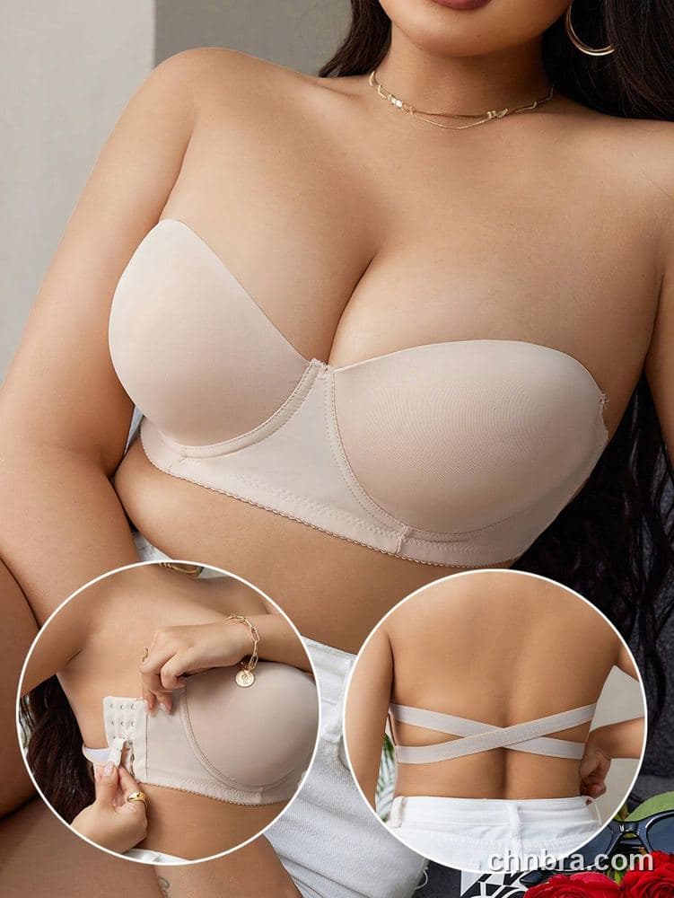 Plus Size Nude Strapless Multiway Push-Up Bra – Wholesale Lingerie Manufacturing Factory