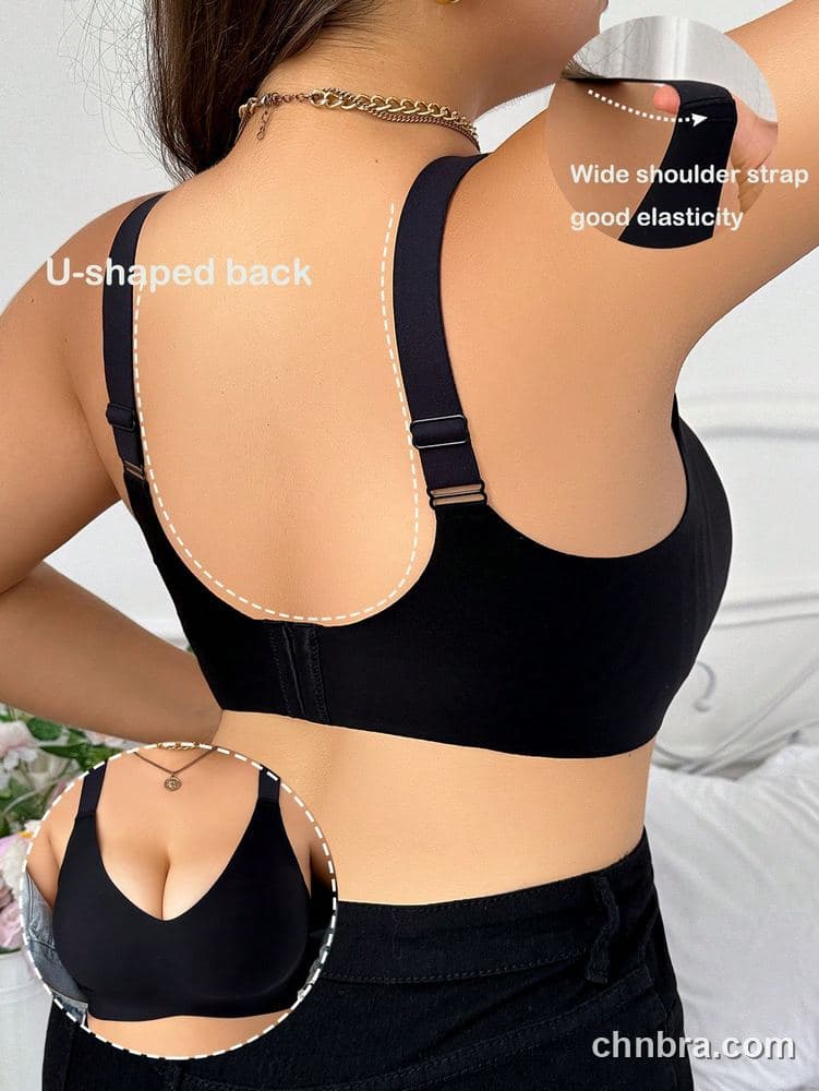 Plus Size Black Seamless Smooth Wire-Free Bra – Bulk Wholesale, Lingerie Supplier 2