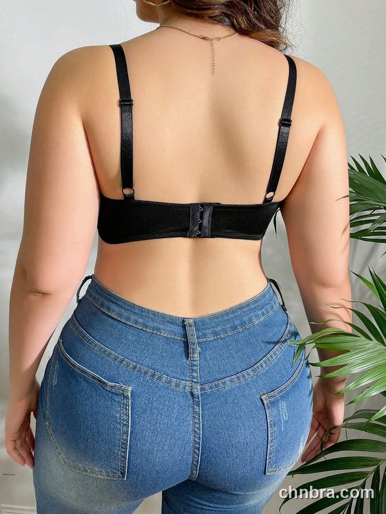 Plus Size Black Fan Lace Top Cups – Bulk Wholesale, Lingerie Supplier 2