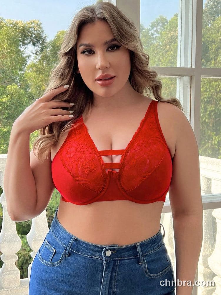 Plus Size Red Lace Cups Bra – Wholesale Lingerie Manufacturing Factory