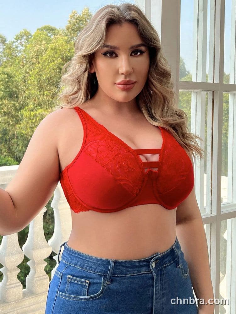 Plus Size Red Lace Cups Bra – Wholesale Lingerie Manufacturing Factory 5