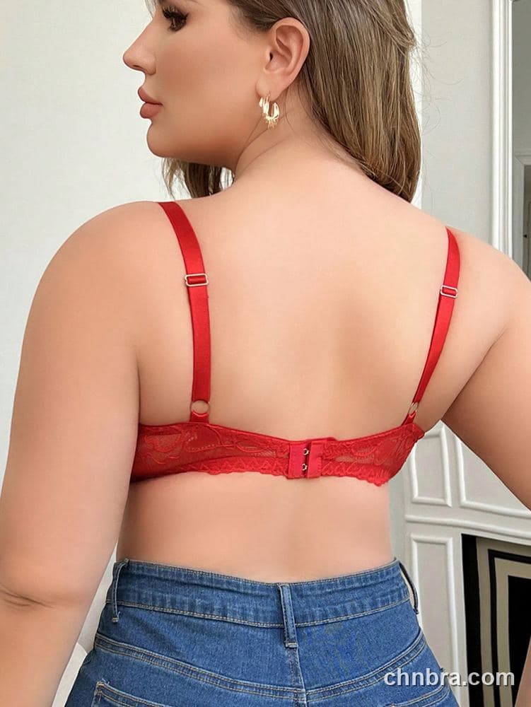 Custom Plus Size Red Heart-Motif Lace Top Cups – Wholesale Direct from Factory 2