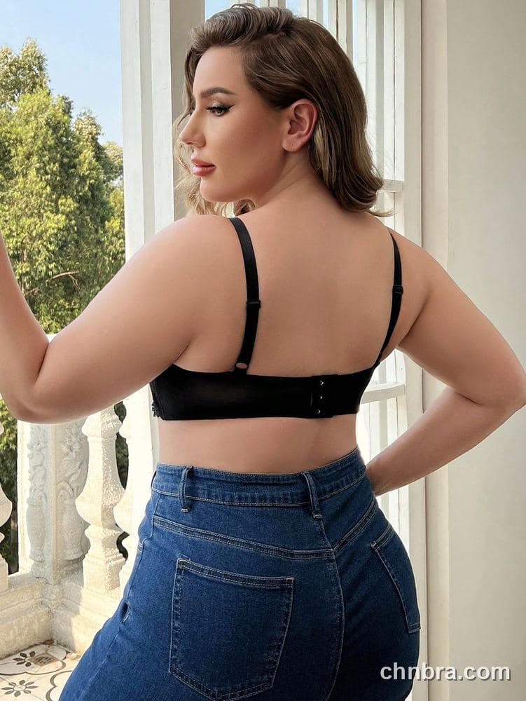 Plus Size Black Sheer Mesh + Lace Bra – Bulk Wholesale, Lingerie Supplier 2