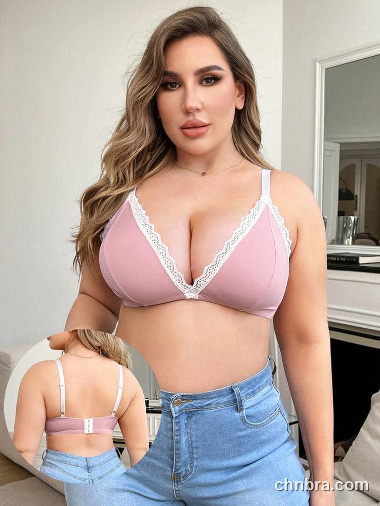 Wholesale Plus Size Pink Triangle Bralette – Direct Factory