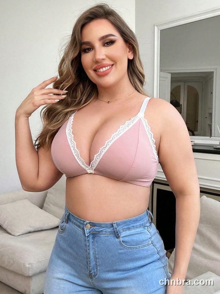 Wholesale Plus Size Pink Triangle Bralette – Direct Factory 4