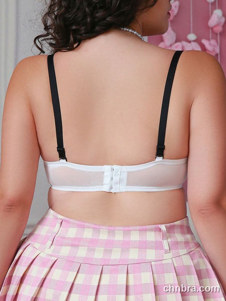 Custom Plus Size White Eyelash Lace Balconette Bra – Wholesale Direct from Factory 2
