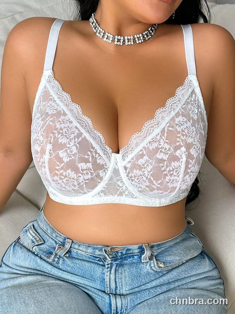 Plus Size Black Sheer Floral Lace Unlined Bra – Bulk Wholesale, Lingerie Supplier 22