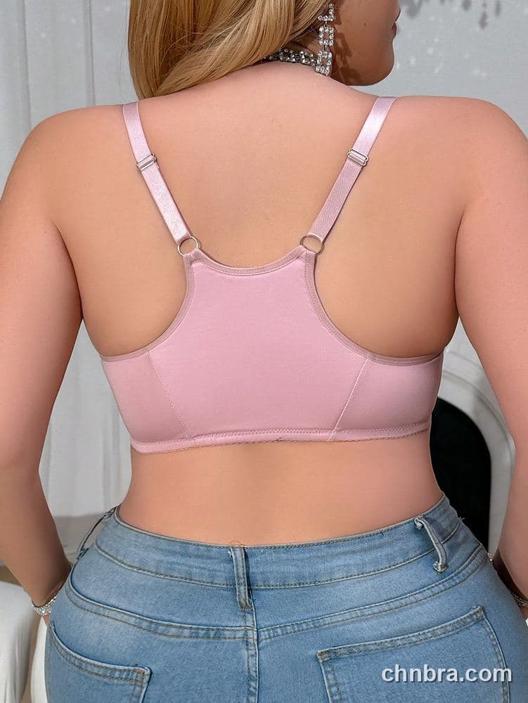 Custom Plus Size Pink Smooth Front-Closure T-Shirt Bra – Wholesale Direct from Factory 2