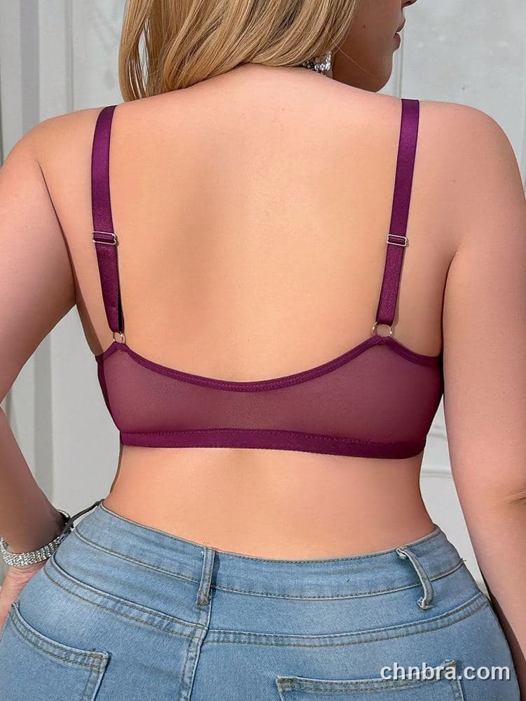 Plus Size Magenta Lace Front-Closure Plunge Push-Up Bra – Bulk Wholesale, Lingerie Supplier 2
