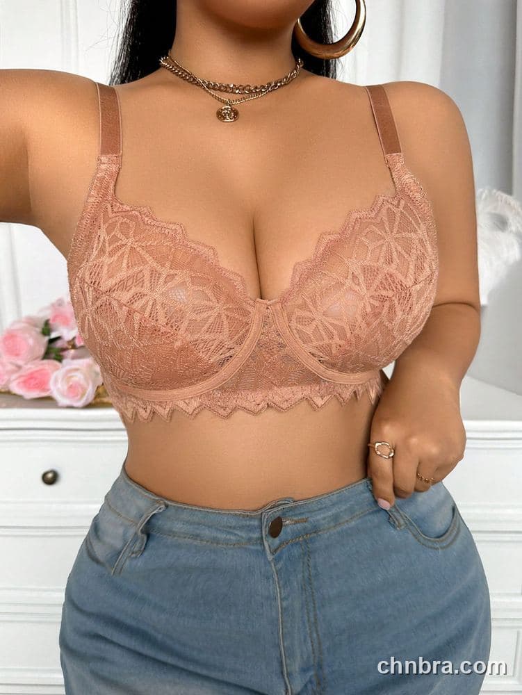 Plus Size Black Floral Lace Push-Up Bra – Wholesale Lingerie Manufacturing Factory 10
