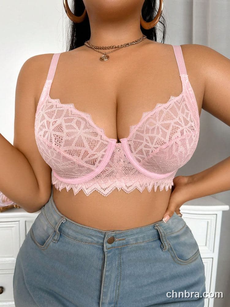 Plus Size Black Floral Lace Push-Up Bra – Wholesale Lingerie Manufacturing Factory 11