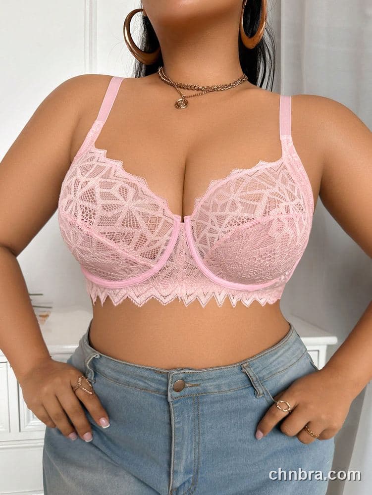 Plus Size Black Floral Lace Push-Up Bra – Wholesale Lingerie Manufacturing Factory 14
