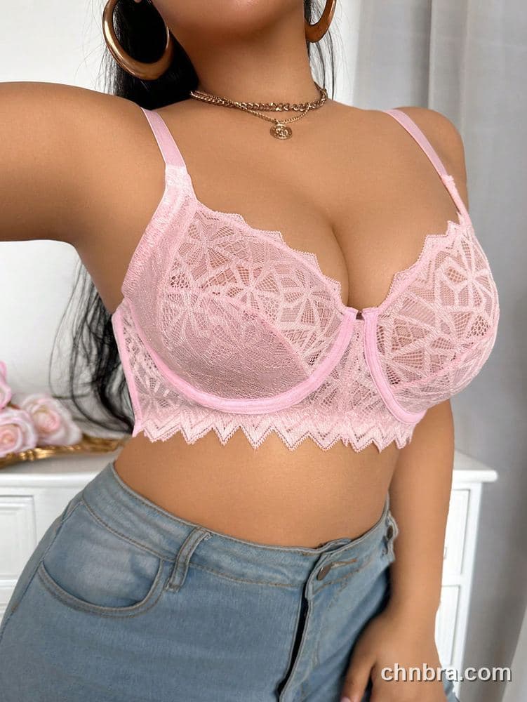 Plus Size Black Floral Lace Push-Up Bra – Wholesale Lingerie Manufacturing Factory 15