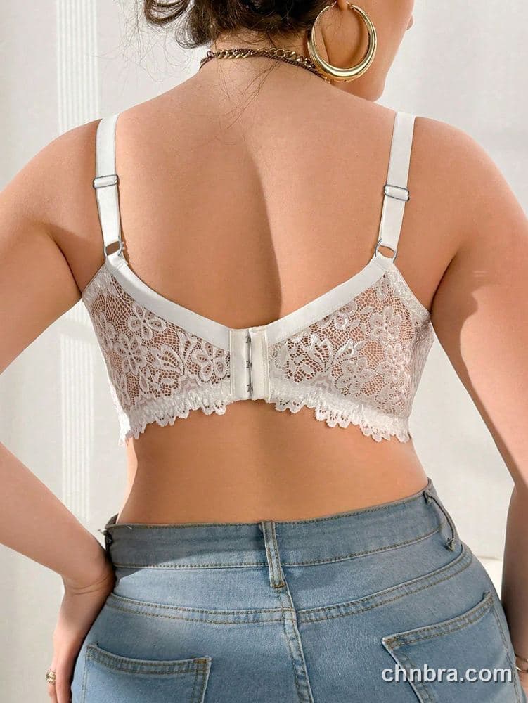 Plus Size Black Floral Lace Push-Up Bra – Wholesale Lingerie Manufacturing Factory 17