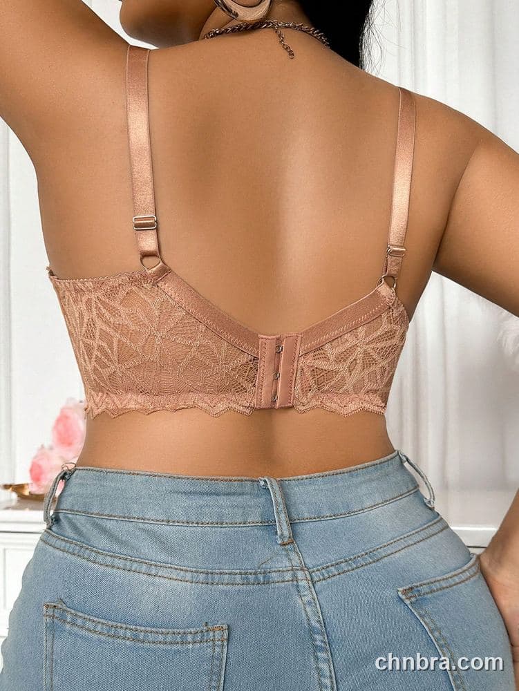 Plus Size Black Floral Lace Push-Up Bra – Wholesale Lingerie Manufacturing Factory 7