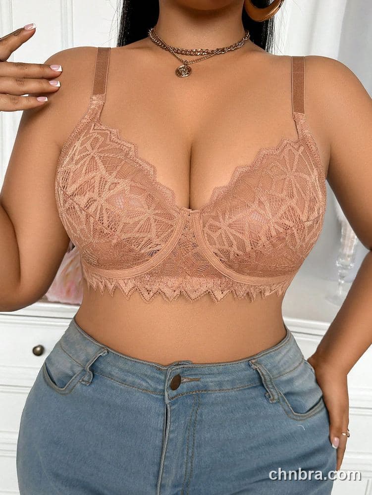 Plus Size Black Floral Lace Push-Up Bra – Wholesale Lingerie Manufacturing Factory 8