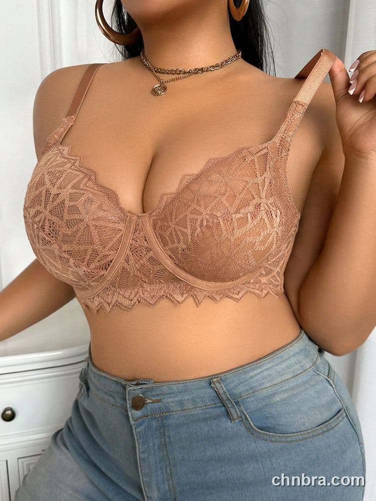 Plus Size Black Floral Lace Push-Up Bra – Wholesale Lingerie Manufacturing Factory 9