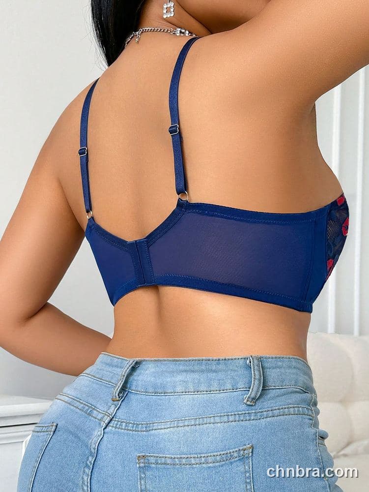Plus Size White Lip-Heart Print Sheer Bra – Bulk Wholesale, Lingerie Supplier 13