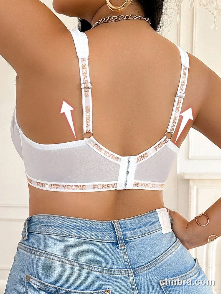 Wholesale Plus Size White Smooth + Mesh Panel Plunge Bra – Direct Factory 2