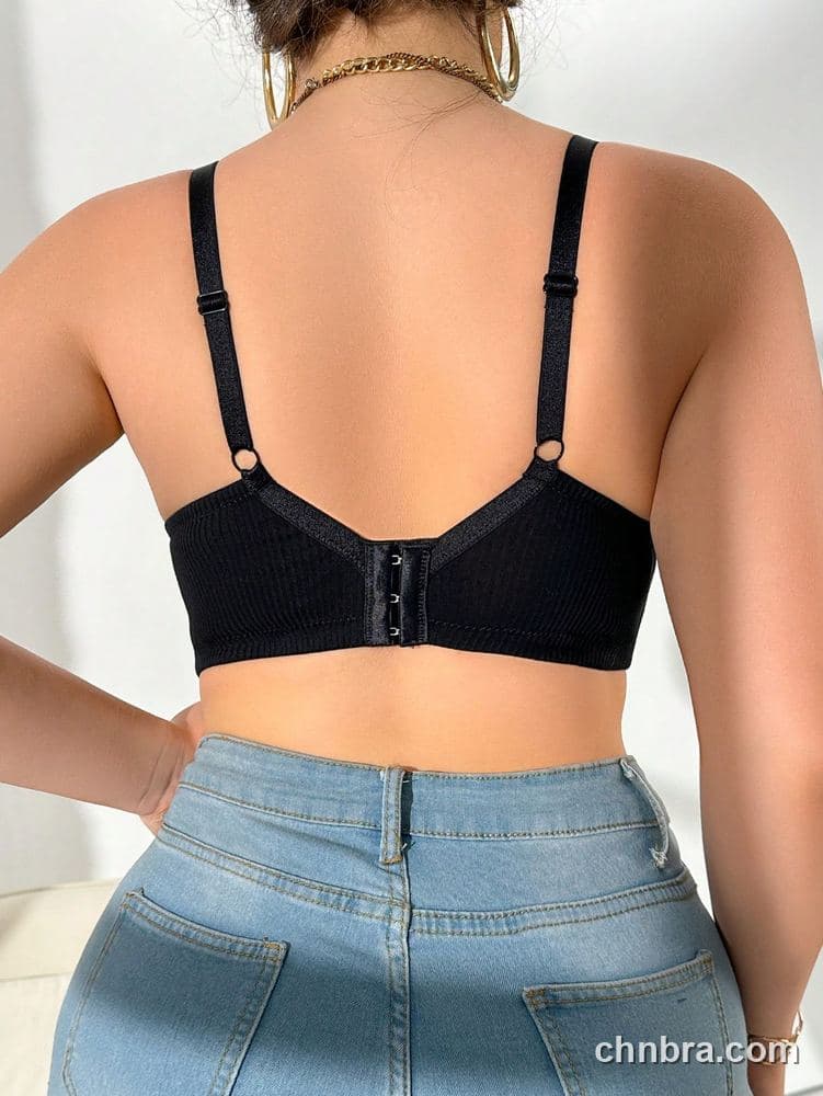 Plus Size Black Lace Balconette Bra – Wholesale Lingerie Manufacturing Factory 2