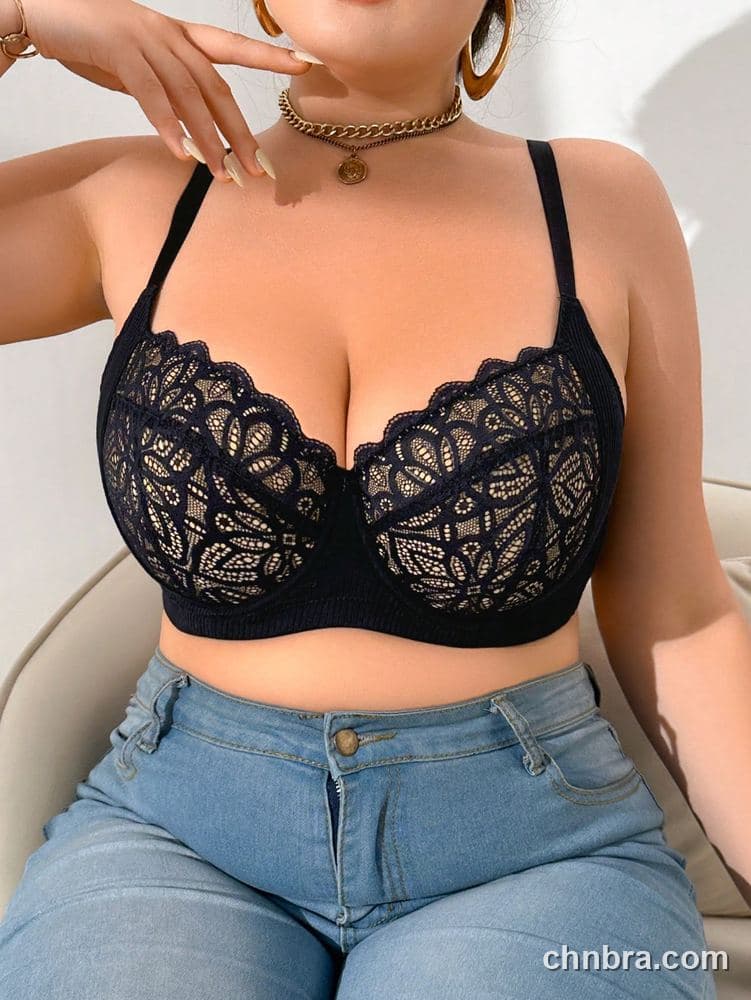 Plus Size Black Lace Balconette Bra – Wholesale Lingerie Manufacturing Factory 6