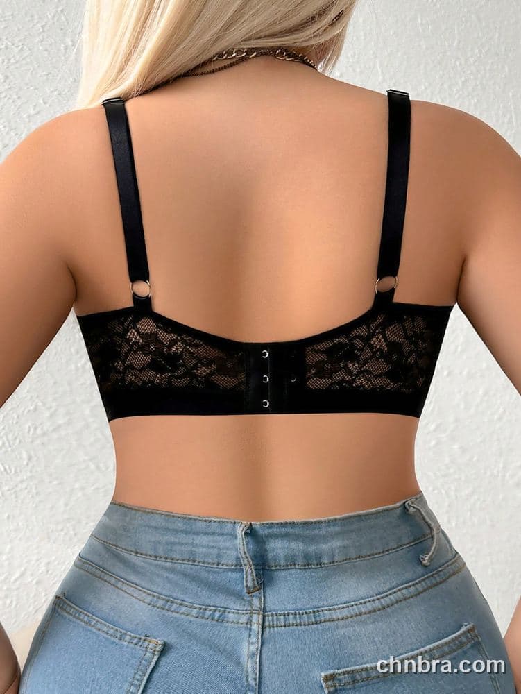 Plus Size Black Lace + Mesh Triangle Bra – Bulk Wholesale, Lingerie Supplier 2