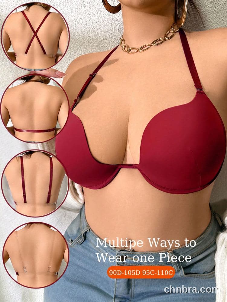 Plus Size Nude Deep U-Plunge Multiway Push-Up Bra – OEM / ODM Lingerie Manufacturer 19