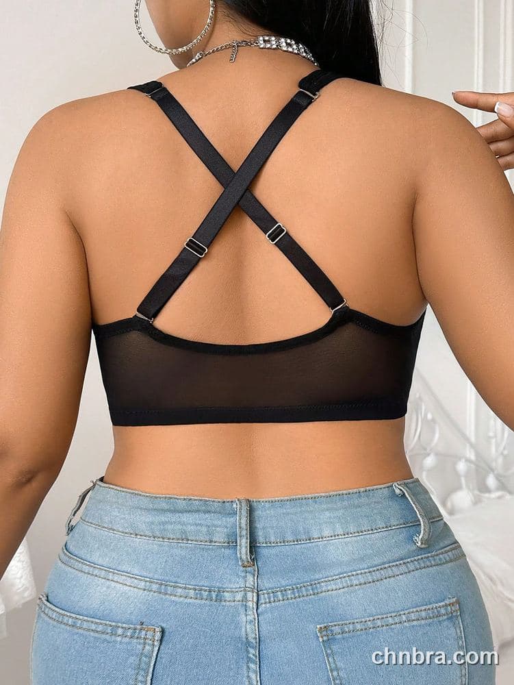 Plus Size Black Rhinestone-Stud Sweetheart Longline Bustier – Wholesale Lingerie Manufacturing Factory 7