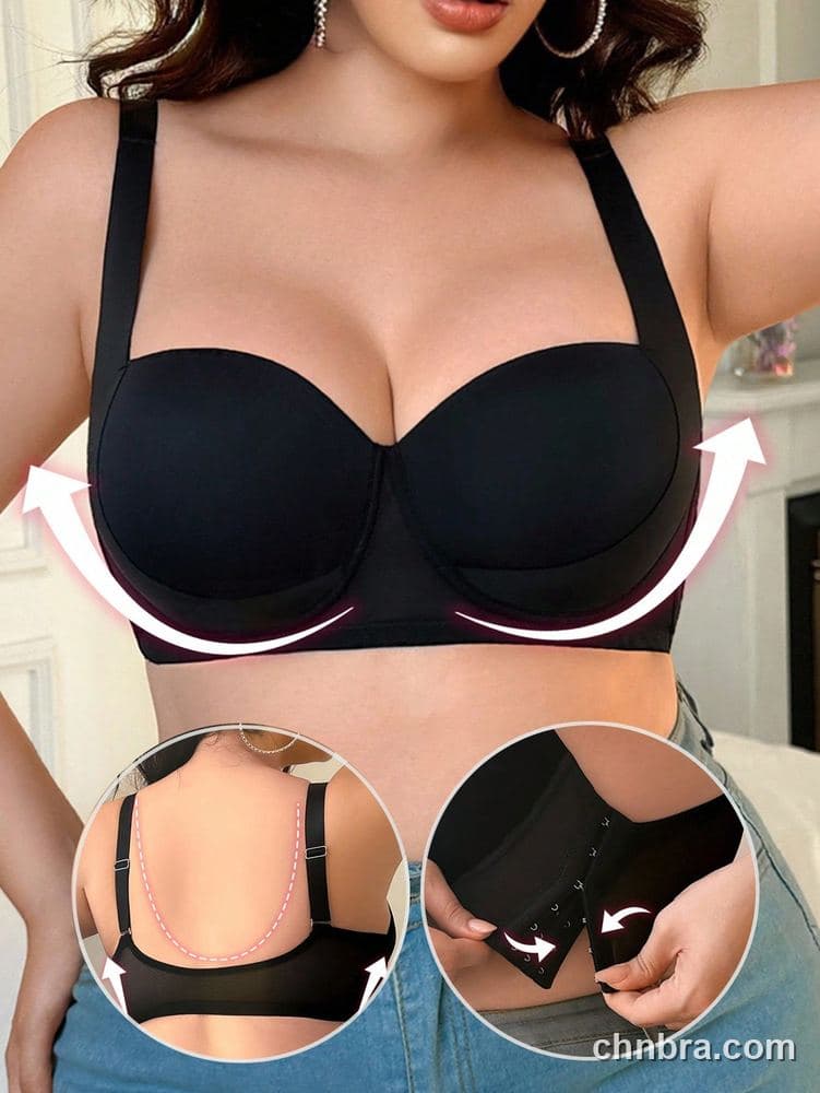 Plus Size Black Longline Shaping Bra – Bulk Wholesale, Lingerie Supplier 3