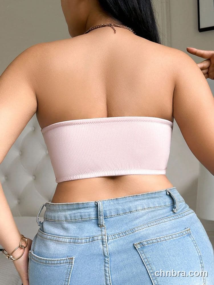 Plus Size Pink Ribbed Front-Hook Bandeau – Bulk Wholesale, Lingerie Supplier 2