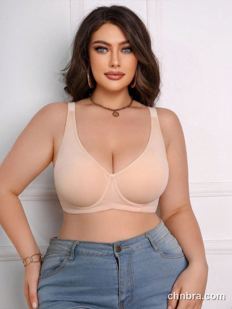 DesireSculpt Plus Size Nude Smooth Wire-Free Full Coverage T-Shirt Bra – Factory Wholesale 5