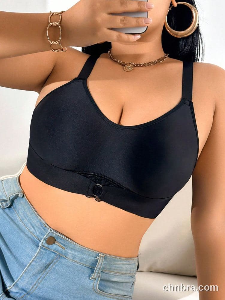 Plus Size Black Wire-Free Bra – Wholesale Lingerie Manufacturing Factory 5