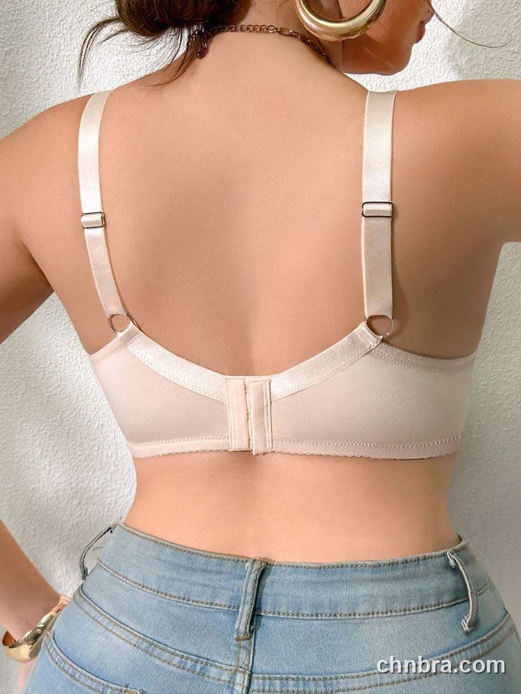 Wholesale Plus Size Beige Honeycomb-Texture Full Coverage Bra – Direct Factory 2