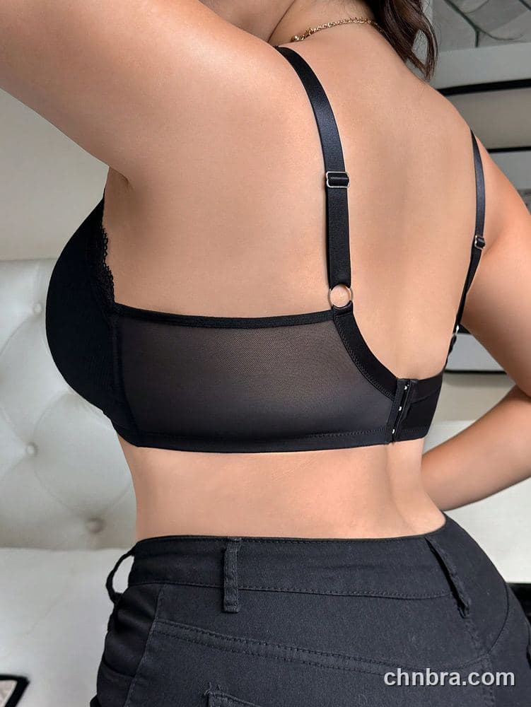 DesireSculpt Plus Size Black Ribbed Tank Bra – Factory Wholesale 2