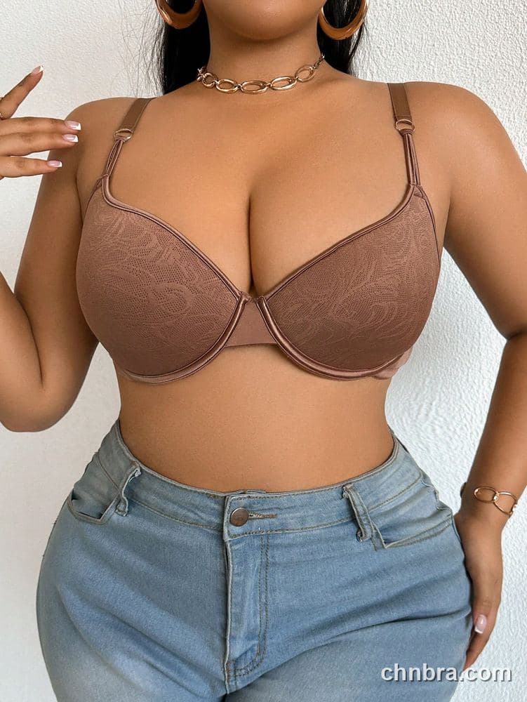 Plus Size Mocha Jacquard Swirl T-Shirt Push-Up Bra – Bulk Wholesale, Lingerie Supplier