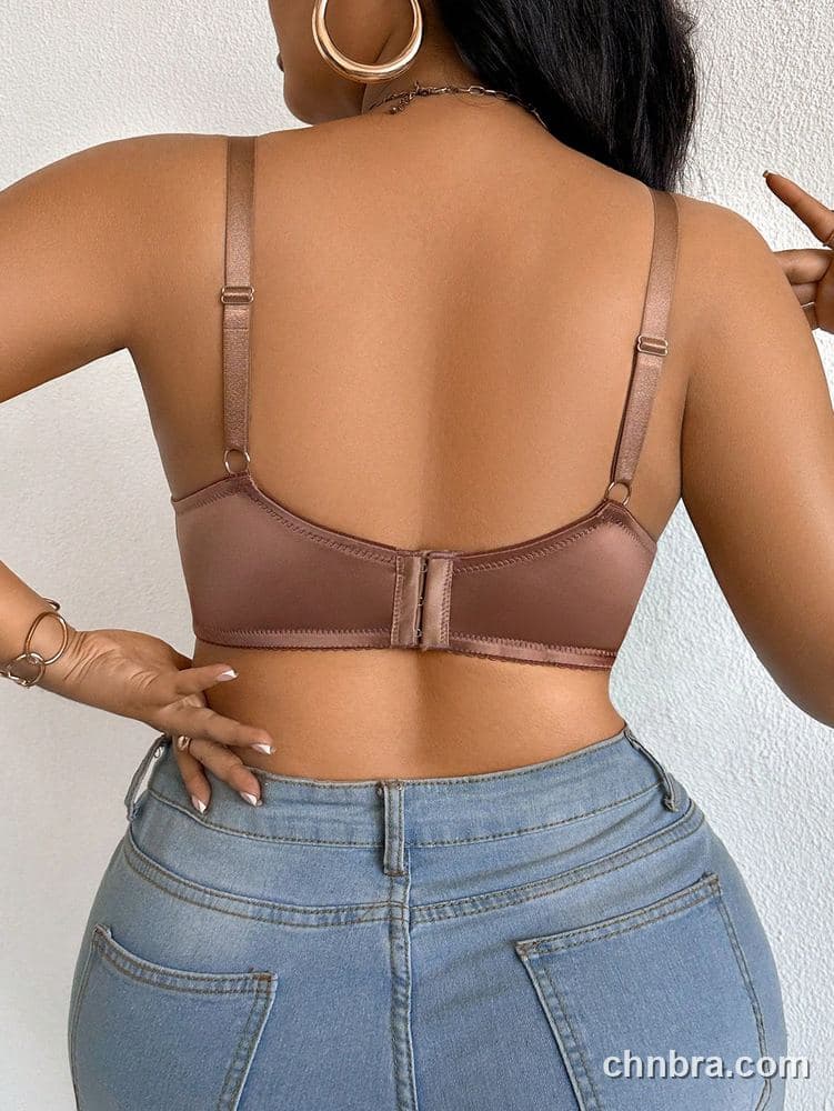 Plus Size Mocha Jacquard Swirl T-Shirt Push-Up Bra – Bulk Wholesale, Lingerie Supplier 2