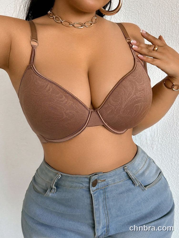 Plus Size Mocha Jacquard Swirl T-Shirt Push-Up Bra – Bulk Wholesale, Lingerie Supplier 6